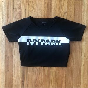 IVY PARK Crossover Back Crop Top Broken Logo